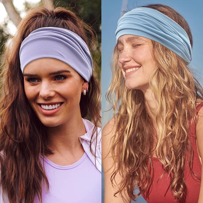 GiLi 6 Pack Wide Headbands for Women Non Slip Soft Elastic Hair Bands Yoga - Image 6