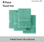 LANE LINEN 100% Cotton Bath Towels 4 Pack - Image 4