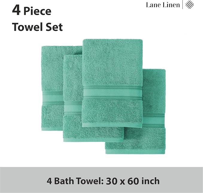 LANE LINEN 100% Cotton Bath Towels 4 Pack - Image 4