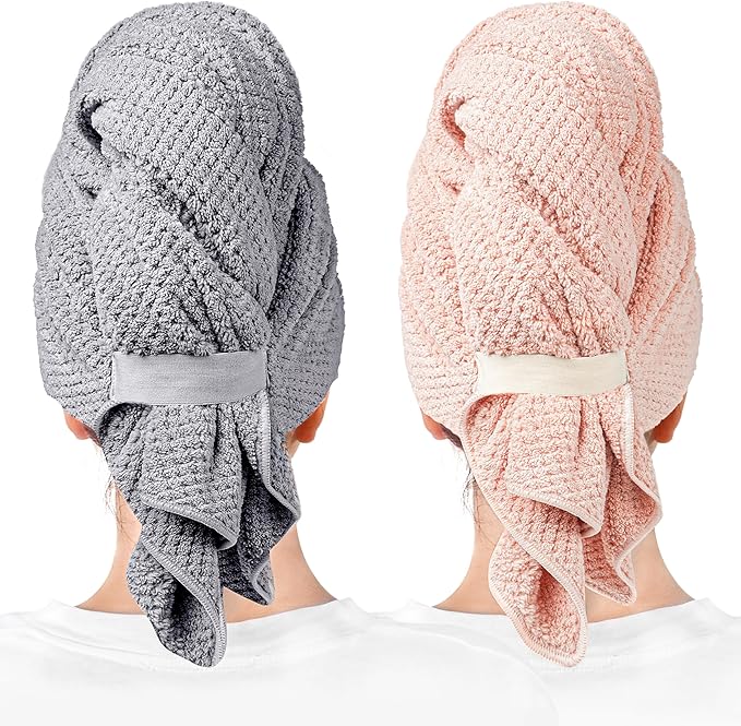 ROLSHOL 2 Packs Large Microfiber Hair Towels by ROLSHOL