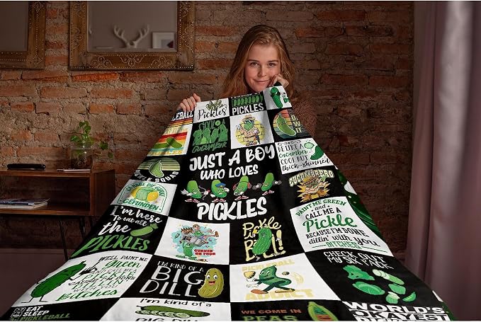 Pickle Flannel Fleece Blanket Throw Couch Microfiber Soft Cozy Lightweight - Image 5
