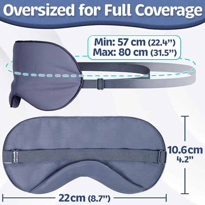 Sleep Mask - Navy Gray, 100% Viscose Derived from Bamboo - Lightweight Eye Mask - Image 9