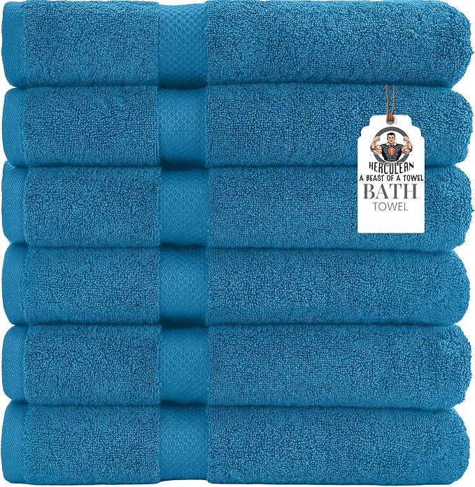 HERCULEAN Premium Bath Towels 24 x 48 Pack of 6 | Quick Dry and Highly by Unknown