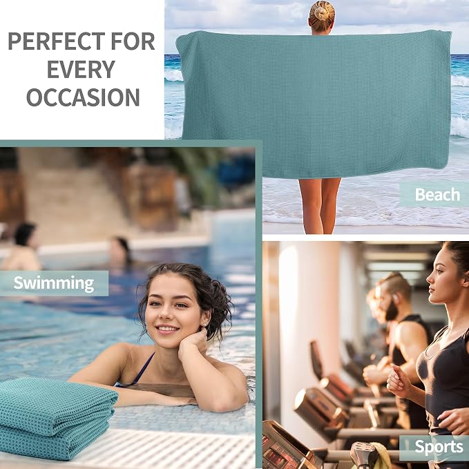 MICROFI Microfiber Waffle Bath Towels, 4 Pieces, Fast Drying, Lint Free 430 GSM - Image 7
