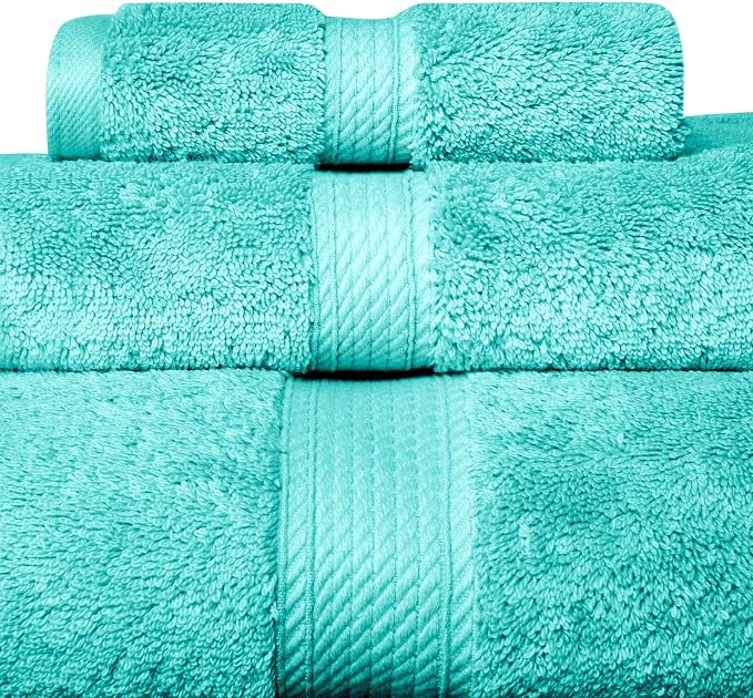 SUPERIOR Egyptian Cotton Pile 3 Piece Towel Set, Includes 1 Bath, 1 Hand - Image 4