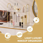 Akinbas 2 Tier Bathroom Organizer Countertop Makeup Perfume Tray Skincare - Image 3