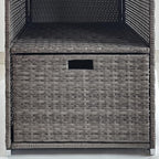 Outsunny Valet Pool Towel Rack, Waterproof PE Plastic Rattan Wicker Storage - Image 7