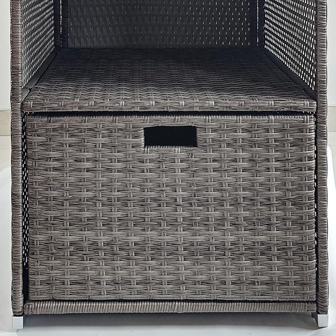 Outsunny Valet Pool Towel Rack, Waterproof PE Plastic Rattan Wicker Storage - Image 7
