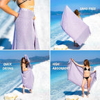 RRay Silver Turkish Beach Towel – 100% Turkish Cotton 40"x71" Quick Dry - Image 3