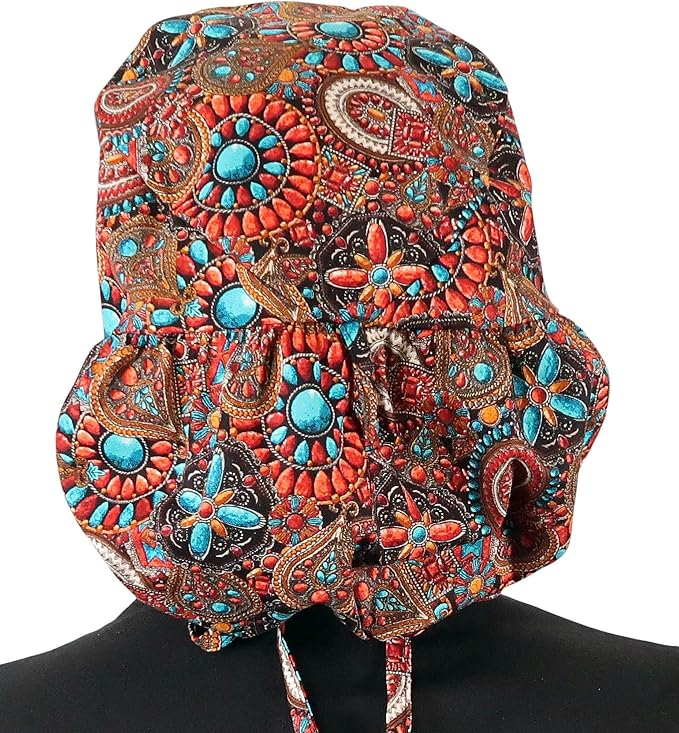 Sparkling EARTH Big Hair Ponytail Classic Surgical Style Scrub Working Cap - Image 5