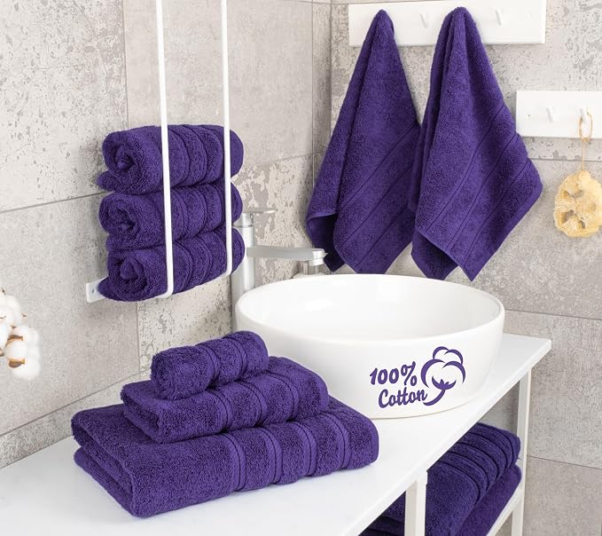 American Soft Linen Luxury 6 Piece Towel Set, 2 Bath Towels 2 Hand Towel 2 - Image 2