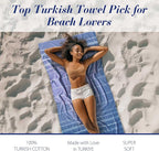 Cacala Lightweight and Thin Turkish Beach Towel 100% Cotton Sand-Free and - Image 3