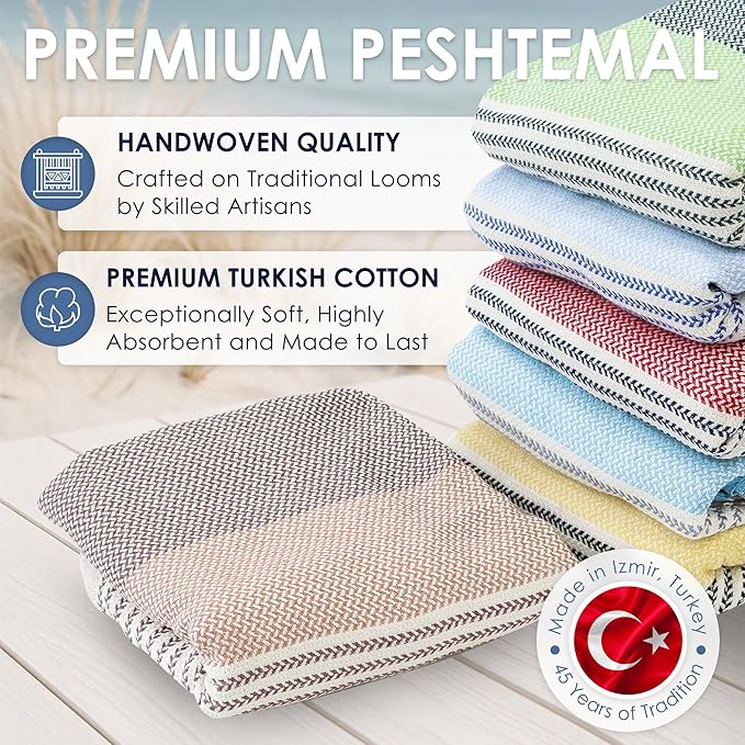 ATANI Turkish Beach Towel, Converts to a Bag, Oversized 100% Cotton Bath Towels - Image 6