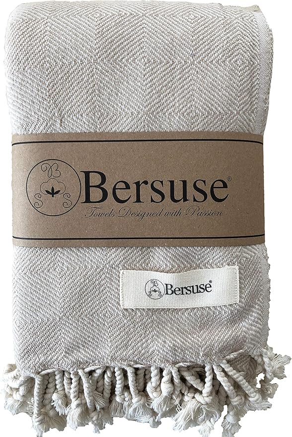Bersuse 100% Cotton Milas XL Throw Blanket by Bersuse
