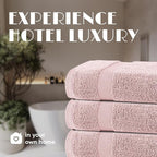 White Classic Wealuxe Pink Bath Towels 24x50 Inch, Cotton Towel Set - Image 7
