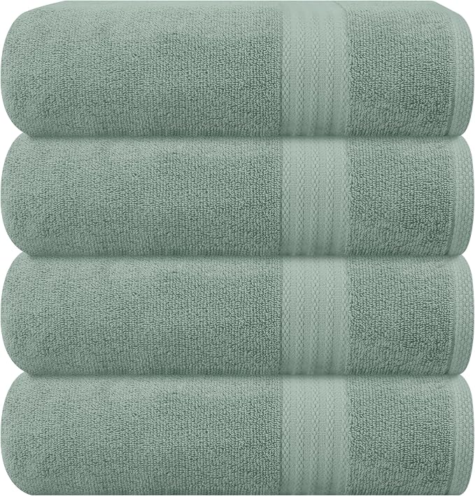 GLAMBURG Premium Cotton 4 Pack Bath Towel Set by GLAMBURG