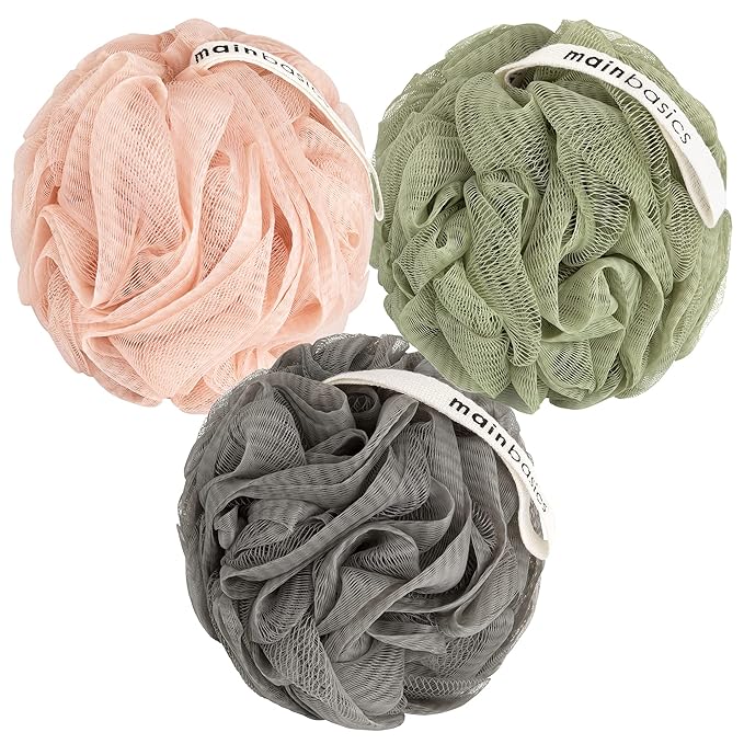 MainBasics Bath Shower Loofah Sponge Pouf Body Scrubber Exfoliator Body Wash by MainBasics