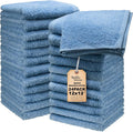 Basic Wash Cloths 12x12 Inches – Bulk Pack of 24 – Blue Color – Soft and by TEXTILA