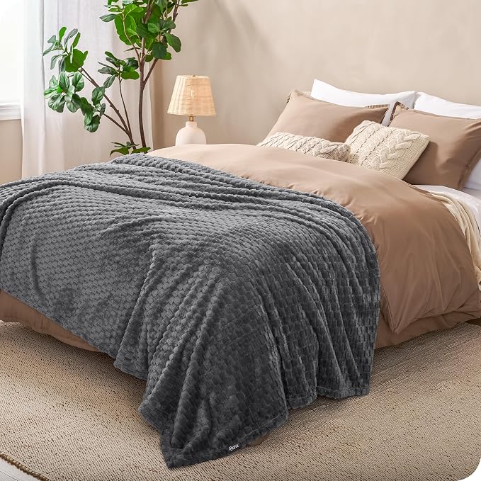 Bare Home Textured Fleece Blanket - Image 2