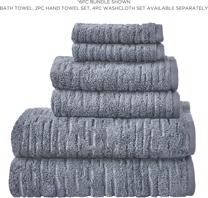SKL Home CloudSoft Cotton Luxury Bath Towel, Smoke Blue - Image 7