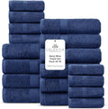 100% Cotton Bath Towel Set of 18-4 Bath Towels, 6 Hand Towels, 8 Wash Cloths by VillaCelestia