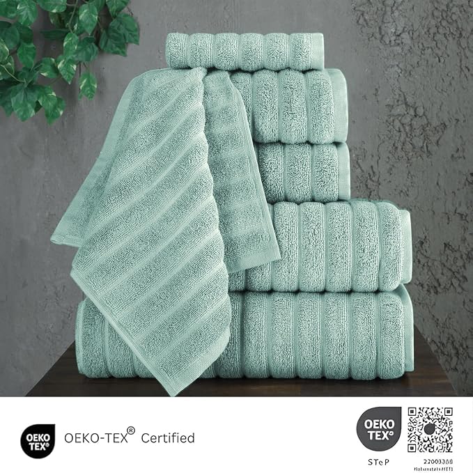 Classic Turkish Towels CTT Luxury 6 Piece Towel Set, 100% Turkish Cotton - Image 3