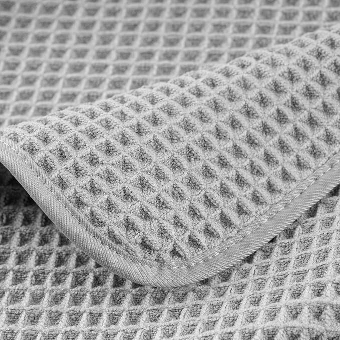 POLYTE 430 GSM Microfiber Quick Dry Lint Free Oversize Bath Towel Set, 6 Piece - Image 7