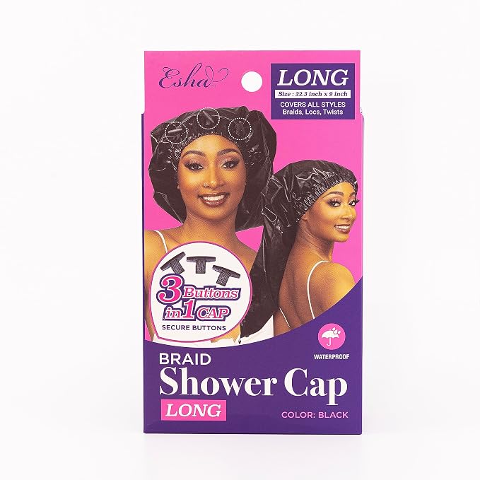 Esha Girl - Shower Cap for Extra Long Hair, Twists – Waterproof – Snug Fit - Image 7