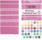 Cacala Lightweight and Thin Turkish Beach Towel 100% Cotton Sand-Free and by Cacala