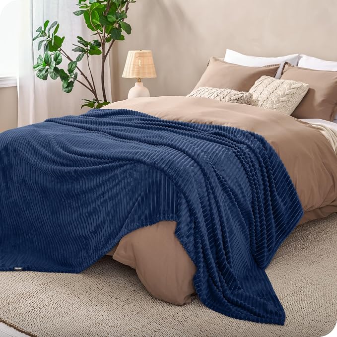 Bare Home Textured Fleece Blanket - Image 2