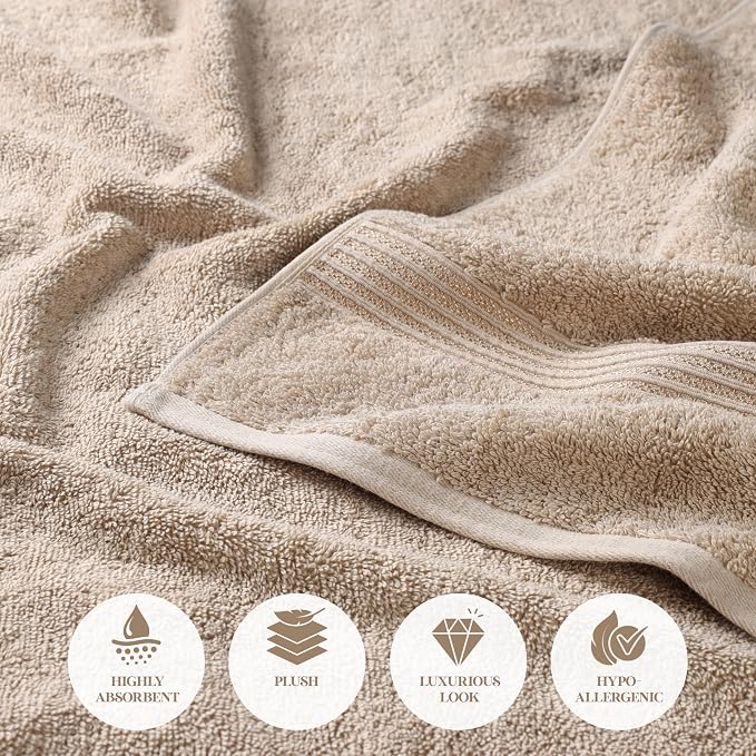 Superior Egyptian Cotton 12-Piece Towel Set, Guest Bath Decor Essentials - Image 8