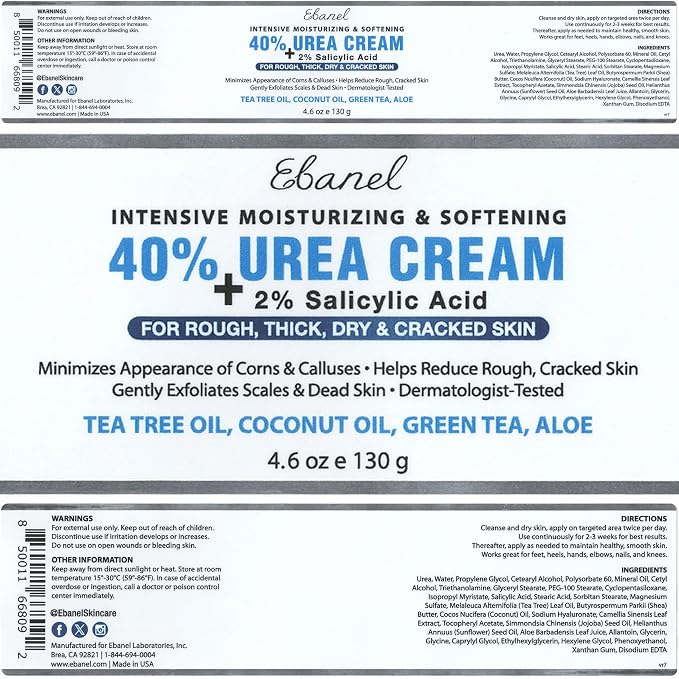 Ebanel Urea Cream 40% plus Salicylic Acid 2%, Foot Cream - Image 8
