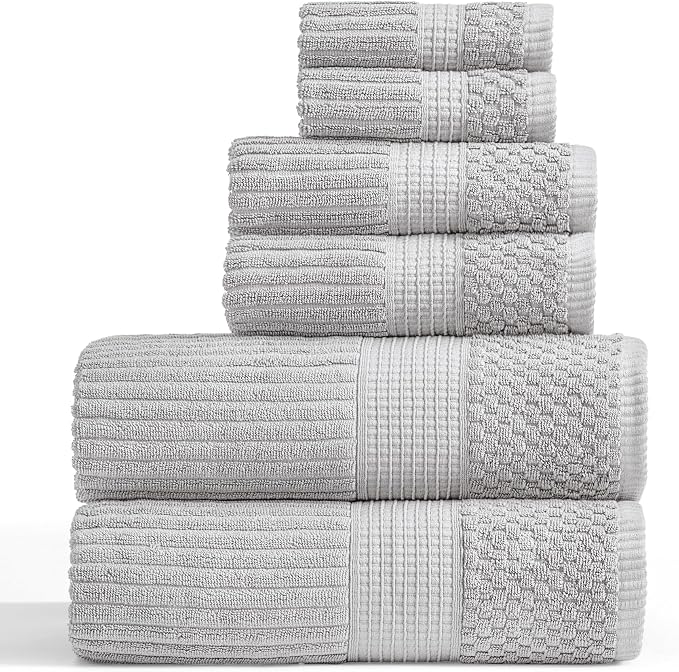 Springtree Home 100% Cotton Towel Set | 6 Piece Set | Super Soft & Absorbent by SpringtreeHome