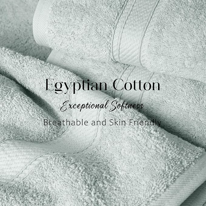 SUPERIOR Egyptian Cotton Pile 6 Piece Towel Set, Includes 2 Bath, 2 Hand - Image 5
