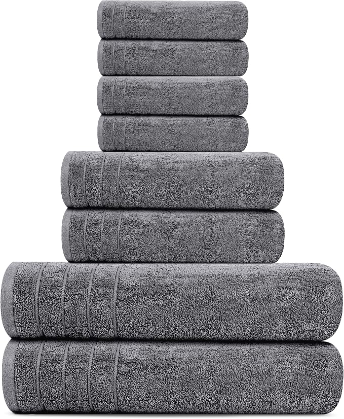 Tens Towels Pack of 8 Towels Set, 2 Extra Large Bath, 2 Hand, 4 Washcloths - Image 5