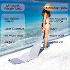 RAY SILVER Turkish Beach Towel – 100% Turkish Cotton 40"x71" Quick Dry - Image 4