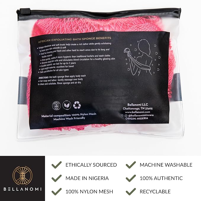 BELLANOMI African Exfoliating Net Sponge, Ethically sourced from Nigeria - Image 4
