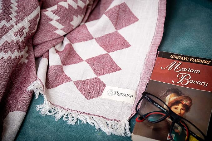 Bersuse 100% Cotton Bahamas XL Throw Blanket Turkish Towel Beach Blanket - Image 6