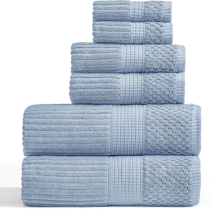 Springtree Home 100% Cotton Bath Towel Set | 6 Piece Set | Absorbent & by SpringtreeHome