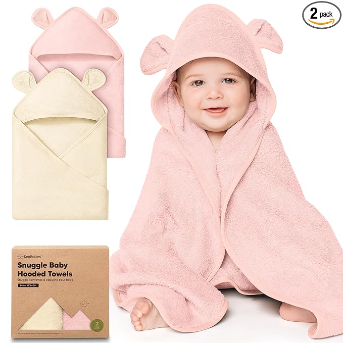 KeaBabies 2-Pack Hooded Baby Towels by KeaBabies