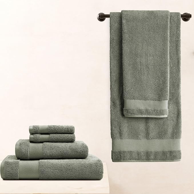 BIOWEAVES 100% Organic Cotton 700 GSM Plush Luxury Bath Towels - Image 6