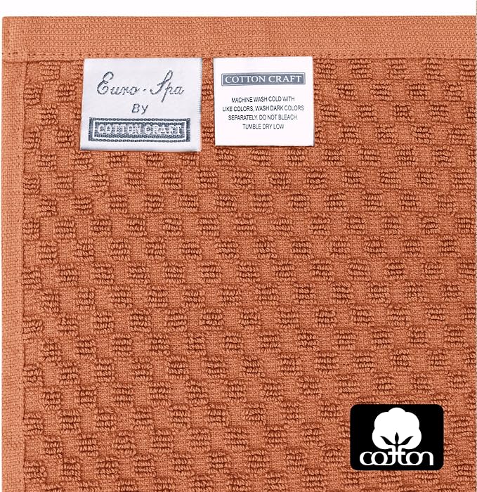 COTTON CRAFT Waffle 6 Piece Towel Set - Image 7