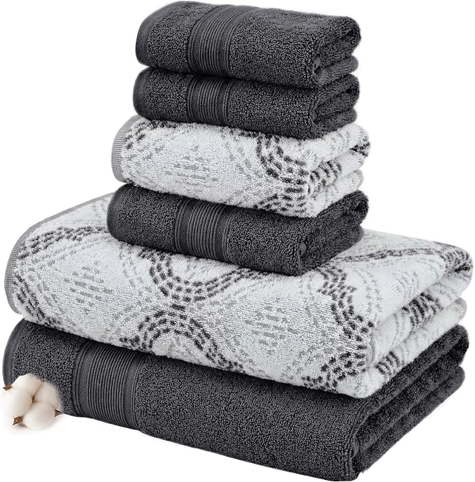 Modern Threads Capri 6-Piece Reversible Yarn Dyed Jacquard Towel Set by ModernThreads