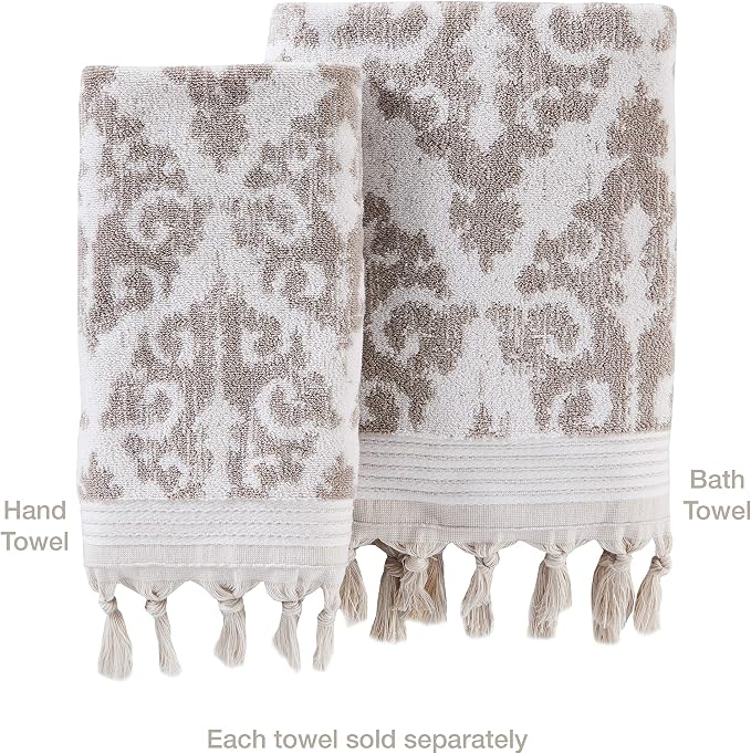 SKL Home Mirage Fringe 100% Turkish Cotton Hand Towel, 16x26 in - Image 4