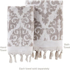 SKL Home Mirage Fringe 100% Turkish Cotton Bath Towel, Taupe 54.00" x 28.00" - Image 4