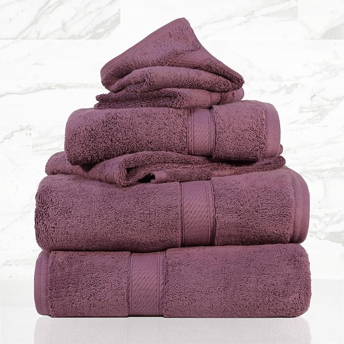 SUPERIOR Egyptian Cotton Pile 6 Piece Towel Set, Includes 2 Bath, 2 Hand - Image 2