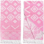 RAY SILVER Aztec Turkish Hand Towels Set of 2 100% Cotton Peshtemal Soft Feel by RaySilver