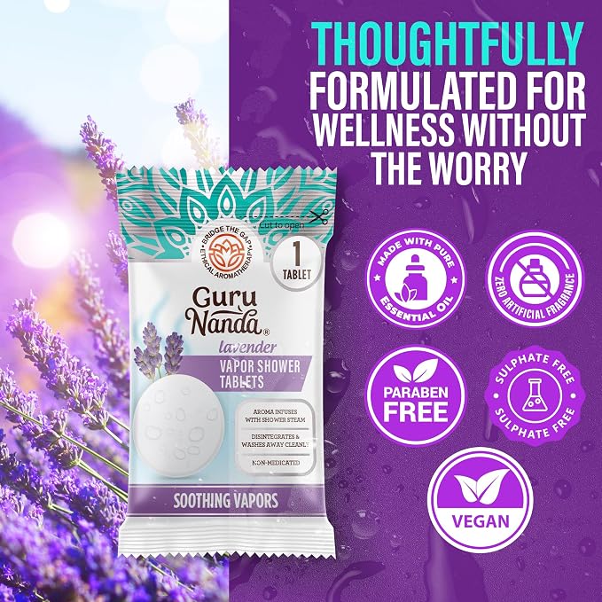 GuruNanda Lavender Vapor Shower Tablets, Clean-Dissolving Aromatherapy Shower - Image 8
