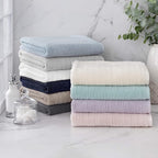Welhome James 100% Cotton Textured Stripe Towel Set - Image 7