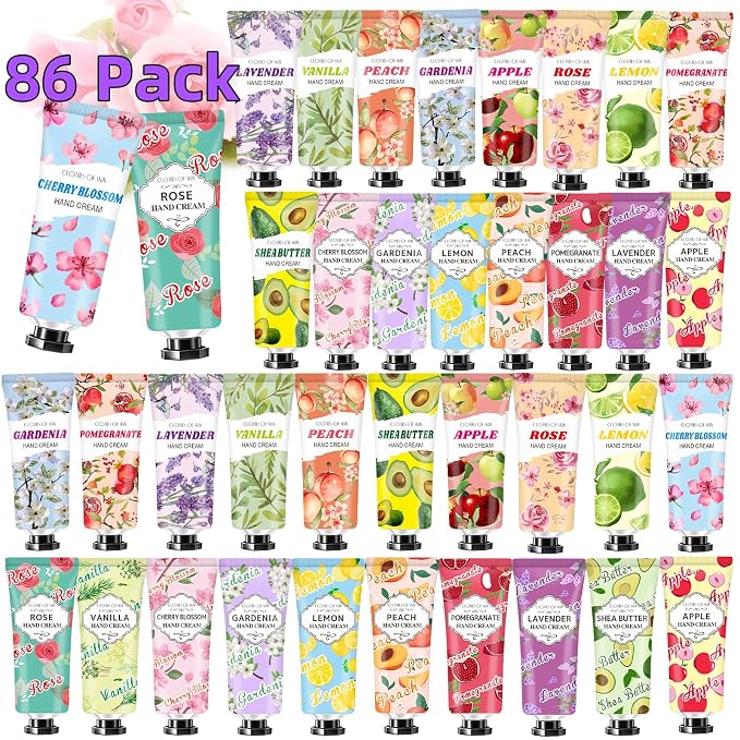 86 Pack Hand Cream Bulk Gifts for Women, Teen Girls, Mothers Day Gifts by CLOTHES+OF+SKIN